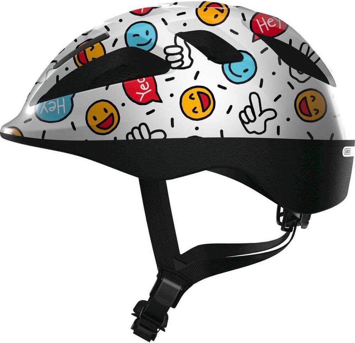 Abus helm smooty 2.0 wit smiley m 50-55 cm