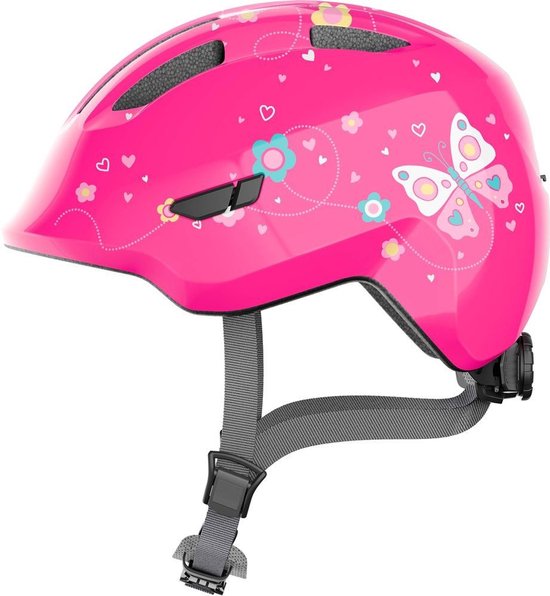 Ikfietsveilig ABUS | fietshelm Smiley 3.0 roze butterfly maat S
