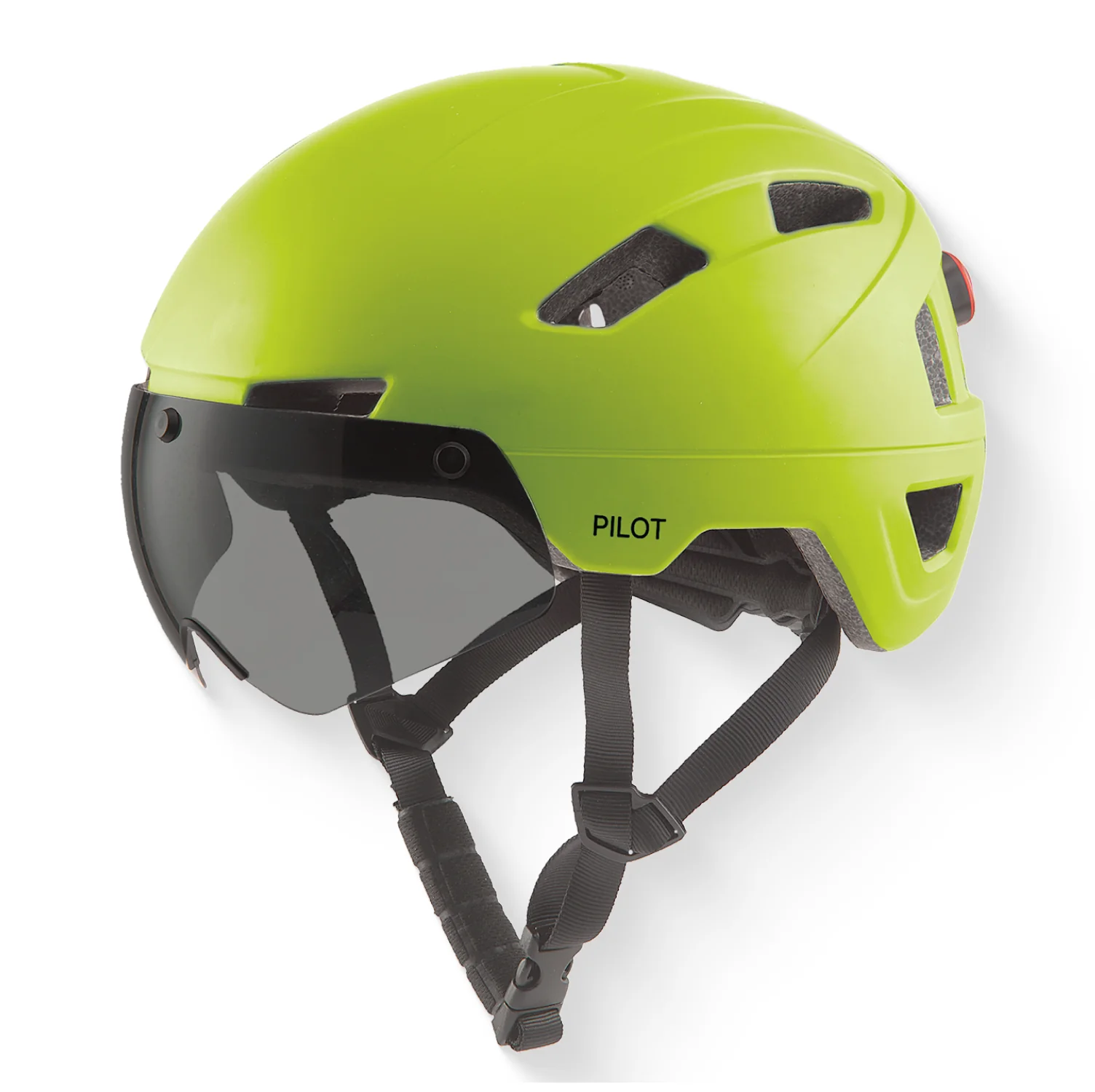 GO-OFF | fietshelm PILOT met magnetisch vizier fluor geel maat S