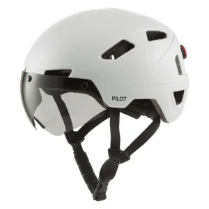 GO-OFF | fietshelm PILOT met magnetisch vizier wit maat M