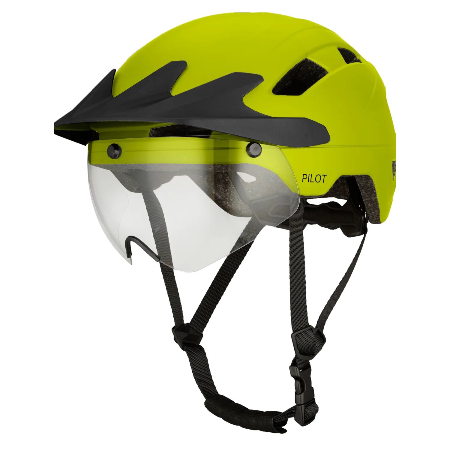GO-OFF | fietshelm PILOT met regencap donker geel maat l