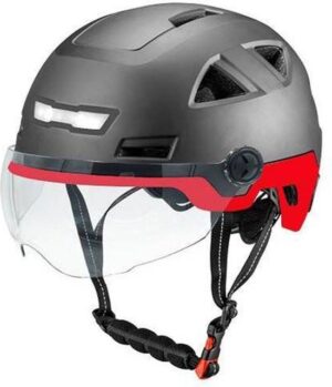 Vito | E-Light fietshelm met vizier mat rood maat XXL